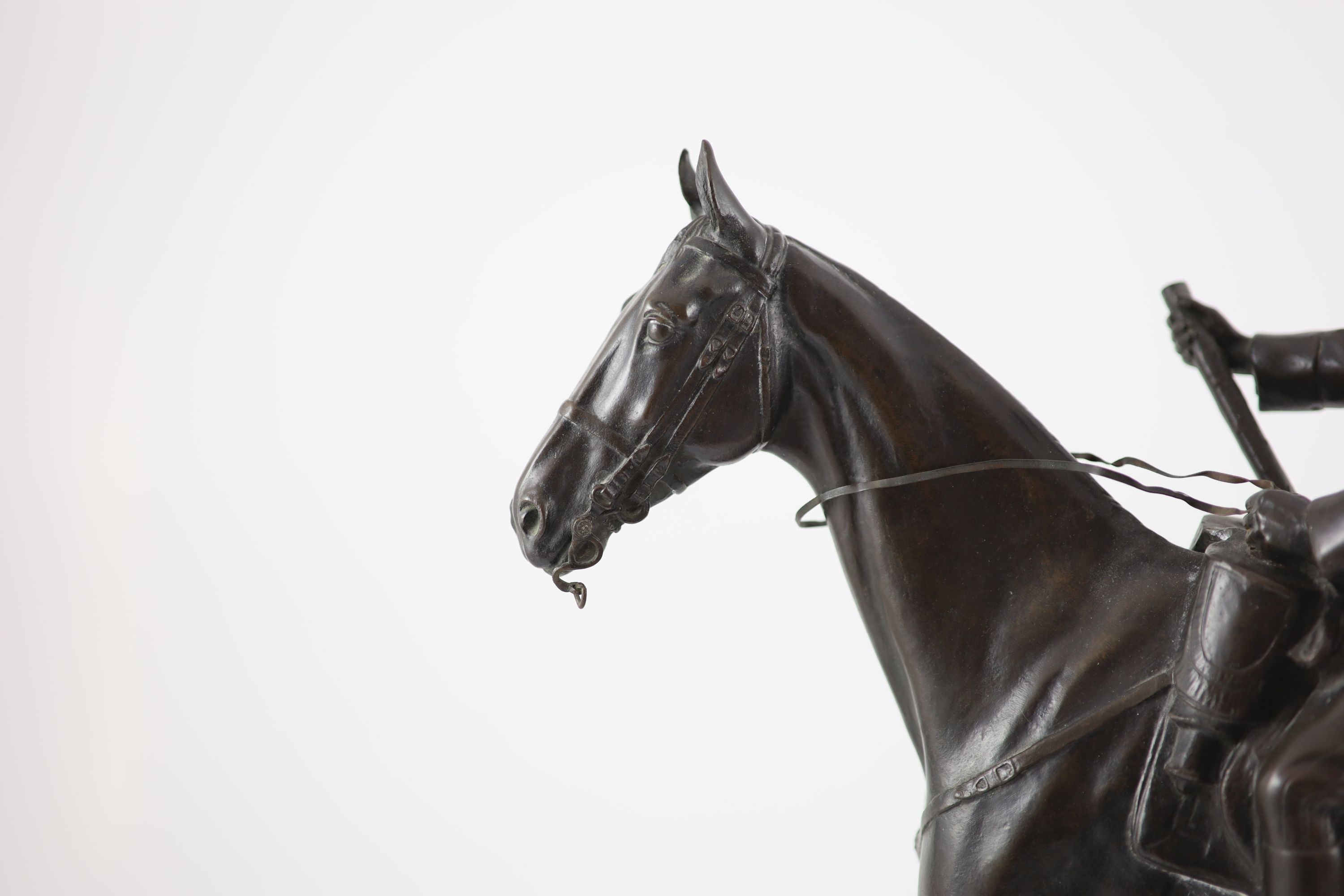 Georges Malissard (French, 1877-1942), An equestrian bronze of Marshall Foch, H 48cm. W 45cm.